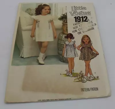 Little Vogue Girls Dress & Bloomers Size 6X Sewing Pattern #1912 UNCUT VINTAGE • $12.99