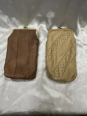 Estate Sale Find!! Lot Of (2) Vintage Leather Cigarette Purse Coin Pouch • $19.95