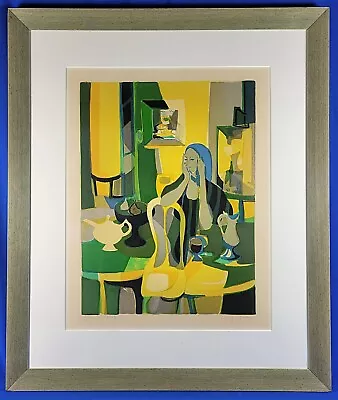 Marcel Mouly Signed & E.A. Edition  At The Cafe  Lithograph 1977 Framed • $499.99