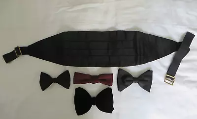 Vintage Mens Formal Occasion Bow Ties (4) & 1 Cummerbund • $32.50