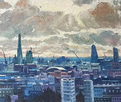 View Of London From Hampstead Heath Oil Painting On Canvas Unframed  • £150