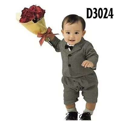 Kid Children Boys Baby Gentleman Pageboy Wedding Bowtie Suits Romper Outfits Set • £13.03