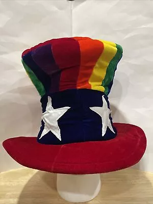 Elope Uncle Sam American Flag Party Hat Rainbow Top Cap Costume Show • $15.95