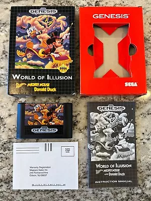 World Of Illusion Starring Mickey Mouse & Donald Duck Sega Genesis Complete CIB • $39.95