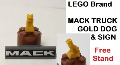 LEGO Mack Bull Dog Hood Ornament Pit Bull Boxer GOLD Printed Sign Semi Truck 1x4 • $25.95
