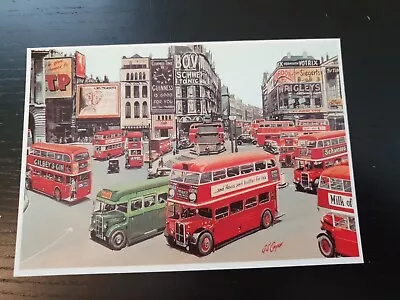 Postcard - Buses At Piccadilly 1949 - Unused Postcard From London (Mayfair Cards • £1.75