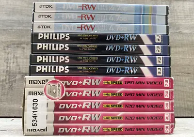 12 Branded TDK PHILIPS MAXELL DVD+R-RW 1-4 Speed 4.7GB 120M Bundle NEW Mixed Lot • £13.99