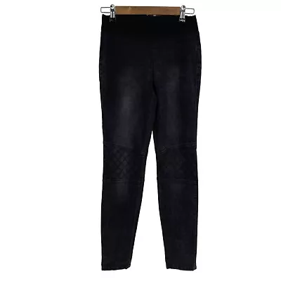 Cabi Jeans Skinny Moto Jeggings Faded Black Cotton Spandex Stretch Size 4 • $22.99