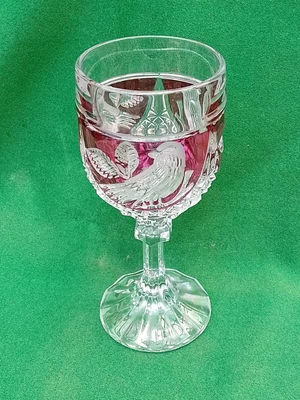 £25 • Buy Beautiful  Vintage  HOFBAUER Byrdes  GERMAN Red Birds  LEAD CRYSTAL Goblet 6.5in