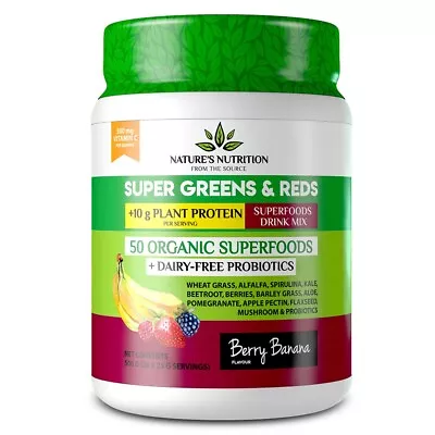 £25.99 • Buy SuperGreens Berry Banana 500g Drink Mix 50 Organic Ingredients Spirulina Barley