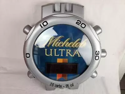 Vintage Michelob Ultra Beer Sign Light Wall Clock Wristwatch 28 X24  - Working • $119.99