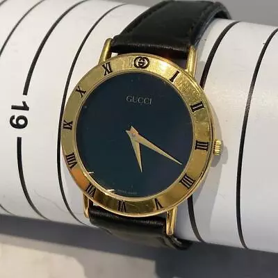 GUCCI 3000.2.M Gold Dial Quartz Mens Watch • $140.50