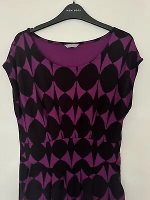 M&S Size 12 Dress Purple Black Magenta  • £5.99