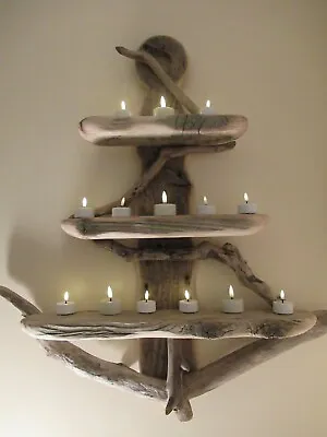 Charming Unique Driftwood Anchor Shelves Solid Rustic Shabby Chic Nautical • £59.99