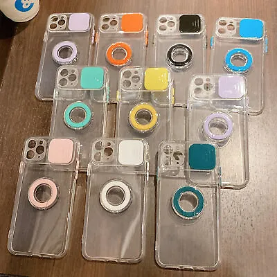 For IPhone 13 12 11 Pro Max Shockproof Slide Camera Lens Ring Case Holder Cover • $16.05