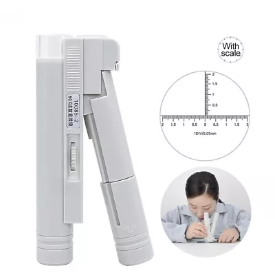 MINI Handheld Microscope Foldable Magnifying Glass W Scale LED Light Illuminated • $12.75