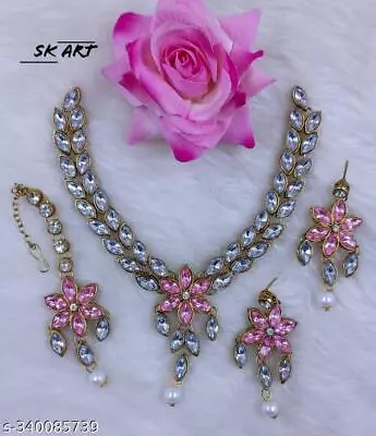 Indian Bollywood Gold Plated Kundan Choker Necklace Fashion Jewelry Set • $16.77