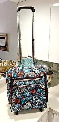 VERA BRADLEY Carryon Rolling Retractable Handle Duffel Bag Luggage Paisley WOW • $82.50