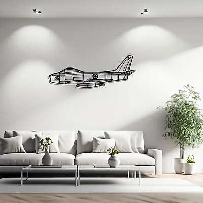 F86 Sabre Canada Silhouette Metal Wall Art Airplane Silhouette Wall Decor • $119