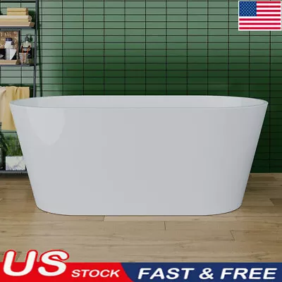 67'' Acrylic Freestanding Soaking Bathtub Contemporary Tub W/ Chrome Overflow • $1019.90