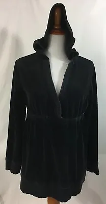 Michael Kors Black Velour Cotton Top With Hood Size S/P • $8.50