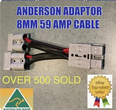 $21.39 • Buy 50 Amp Anderson Plug Connector Double Y Adapter 8mm Automotive 59 AMP Cable 
