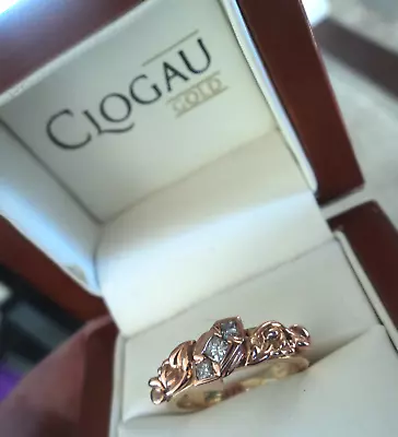 £795 • Buy Clogau Welsh 18ct Yellow & Rose Gold Tree Of Life 3 X Diamond Ring - Size  L / M