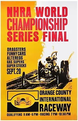 1970 NHRA Series Final Drag Races At OCIR Small Space Poster Art Print • $11.50