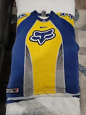 Vintage Fox Racing Motocross Technology All Over Print Jersey Long Sleeve XXL  • $30