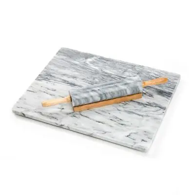 Fox Run Gray Marble Pastry Board And Matching Rolling Pin Gift Set • $129.94