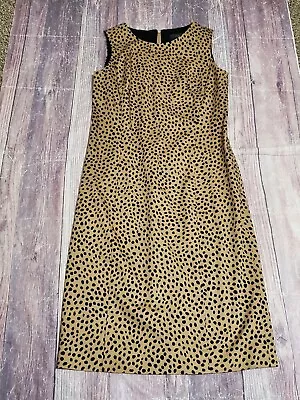 J. Crew Leopard Dress Sheath Bi-Stretch Cotton Sleeveless  Size 4 • $25