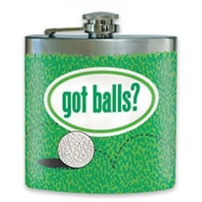 Got Balls? Stainless Steel 6oz Golf Themed Flask Alcohol Bachelor Party Gift • $2.95