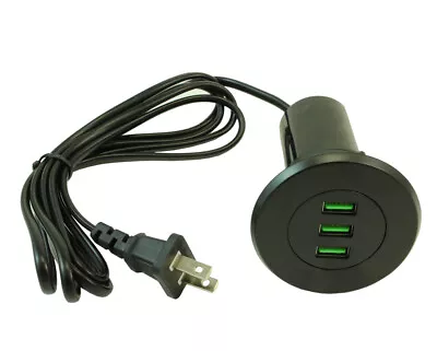 3 Port USB 3.1 Amp Grommet/Desk Style Power Stations Charger  Black • $15.60