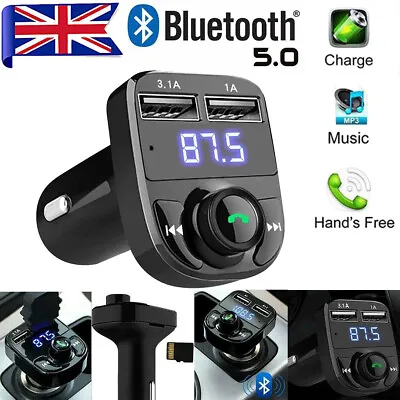 Car FM Transmitter Wireless Bluetooth MP3 Players Radio USB Charger Adapter Kit • £6.99