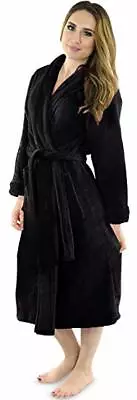 Women Fleece Bath Robe Plush Shawl Collar Spa Robe Soft  Fluffy Lot NY Threads • $21.38