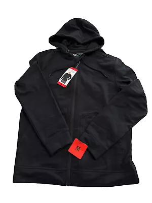 Mondetta Mens Full Zip Adjustable Hood Jacket Black Medium M Stretch NEW Medium • $22.95