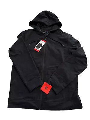 Mondetta Mens Full Zip With Hood Jacket Black Medium  Stretch NEW Mens (11P WH) • $22.95
