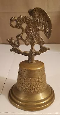 Bell Loud Mexican Aztec Coat Of Arms Bronze Eagle Snake Cactus Vintage  • $25