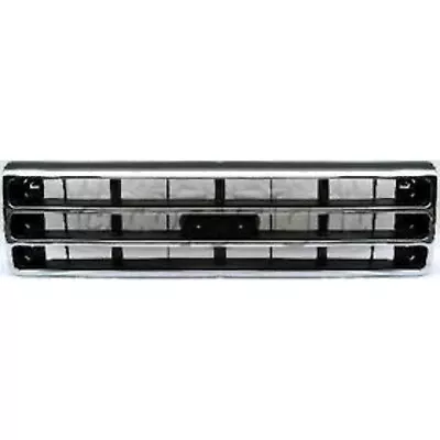 Grille For 89-91 Ford F-150 F-250 Chrome Shell W/ Silver Insert Plastic • $53.70