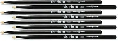 Vic Firth American Classic 4 For 3 Drumstick Pack - 5B - Wood Tip - Black • $44.97