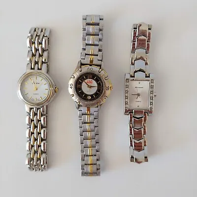 3x Ladies Wrist Watch Lot Bundle - JAG Cardini Accent - Gold & Silver Tone • $23.90