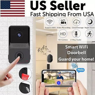 Smart Wireless WiFi Doorbell Intercom Video Camera Door Ring Bell Chime Security • $18.79