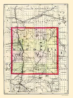 Mecosta County Michigan - Walling 1873 - 23.00 X 31.02 • $36.95