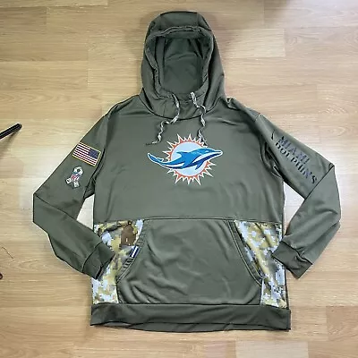 Nike NHL Miami Dolphins Salute To Service Patches Pullover Hoodie Camo Men’s XL • $30