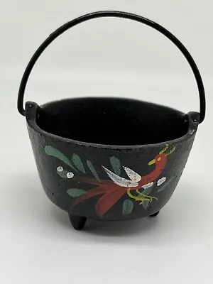 Vintage Miniature Cast Iron 3-leg Cauldron Pot Kettle Hand Painted  Doll House • $11.50