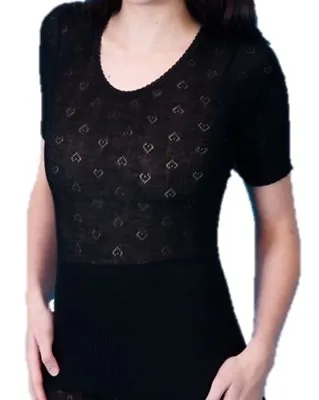 £7.50 • Buy New Ladies Sizes 10-20 Black Or White Short Sleeve Warm Vest Thermal Underwear