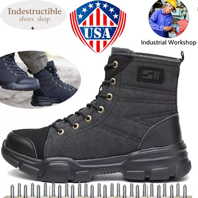 Mens Safety Shoes Steel Toe Indestructible Sneakers Work Waterproof Boots Hiking • $28.89