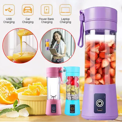 Portable Blender Electric Juicer USB Electric Fruit Mixer Smoothies Juicer 380ml • £7.90