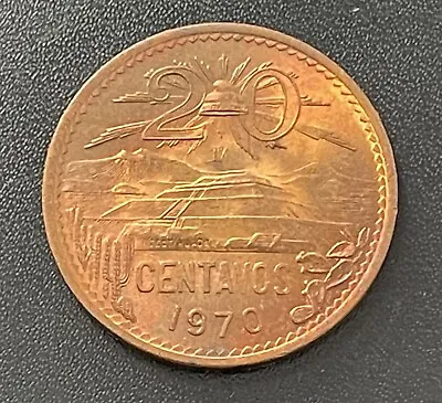 Mexico 1970 20 Centavos Bronze Coin • $9.95