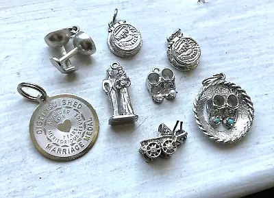 Vintage LOT Sterling Charms MILESTONES BABY SHOES 1970’s WEDDING ANNIVERSARY • $29